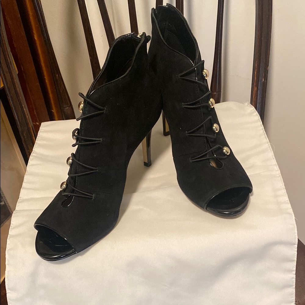 White House Black Market Peep Toe Bootie EUC